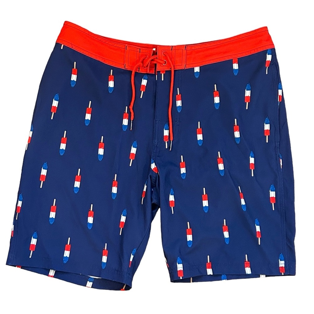 Red Camel Bomb Pop Popsicle Patriotic Swim Trunks Mens 34